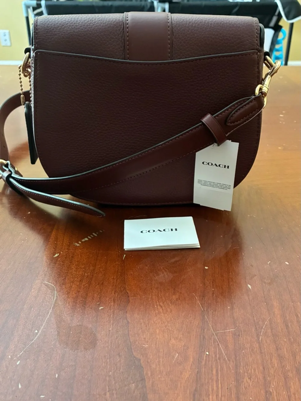 Coach Brown and Red Saddle Crossbody Bag - Picture 3 of 6